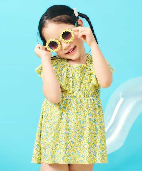 ★予約★シャーリングフリルワンピース水着