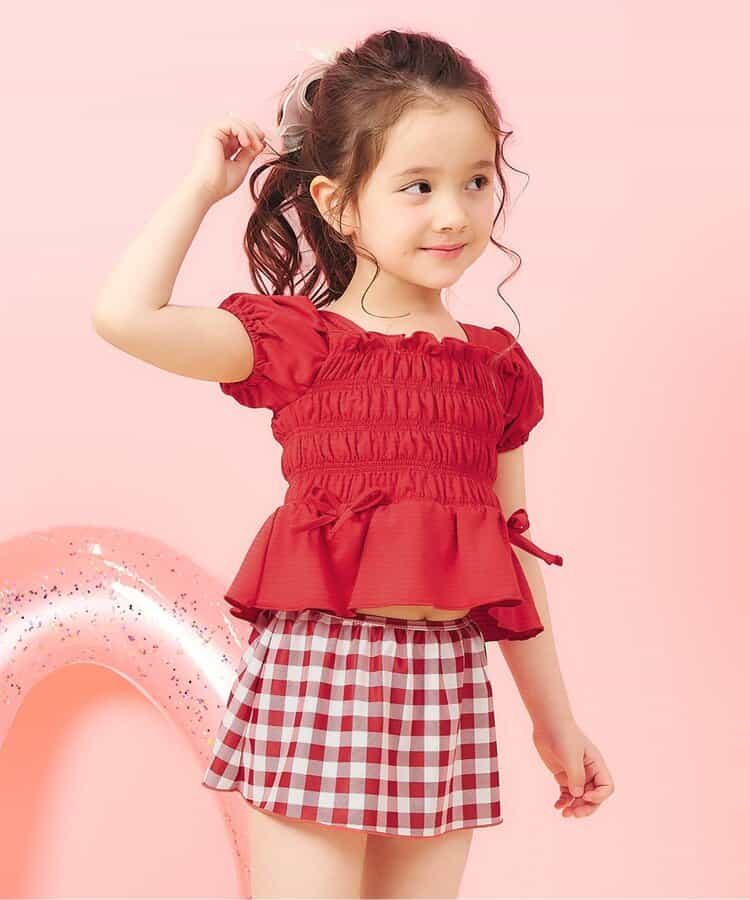 ★予約★【リンク】ギンガム・トロピカル・フラワーシャーリングセパレート水着