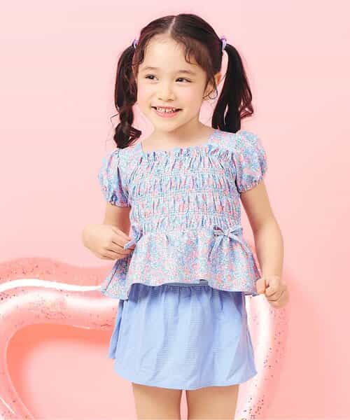 ★予約★【リンク】ギンガム・トロピカル・フラワーシャーリングセパレート水着