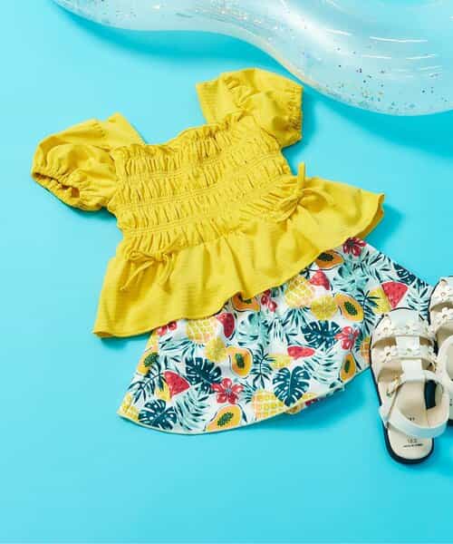 ★予約★【リンク】ギンガム・トロピカル・フラワーシャーリングセパレート水着