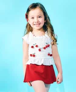 ★SALE★リボン・さくらんぼモチーフシャーリングセパレート水着