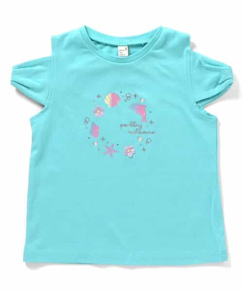 ☆4/28(火)お昼12:59まで3点10％OFF☆リボンオフショルサマーモチーフTシャツ