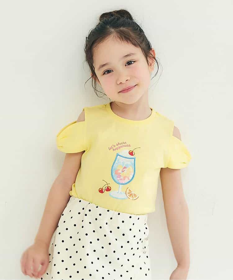 ☆4/28(火)お昼12:59まで3点10％OFF☆リボンオフショルサマーモチーフTシャツ