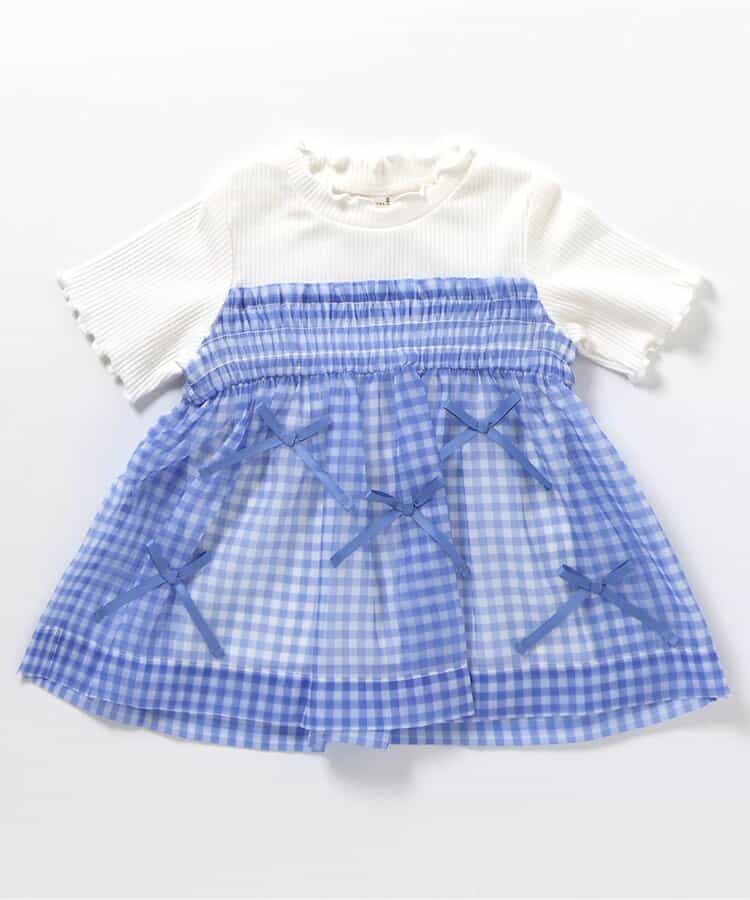 シアーギンガムシャーリングリボントップス