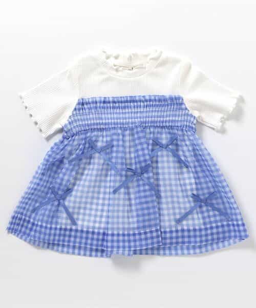 シアーギンガムシャーリングリボントップス