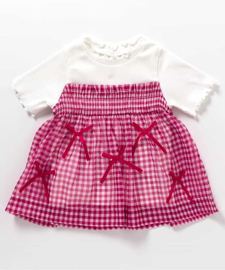 シアーギンガムシャーリングリボントップス