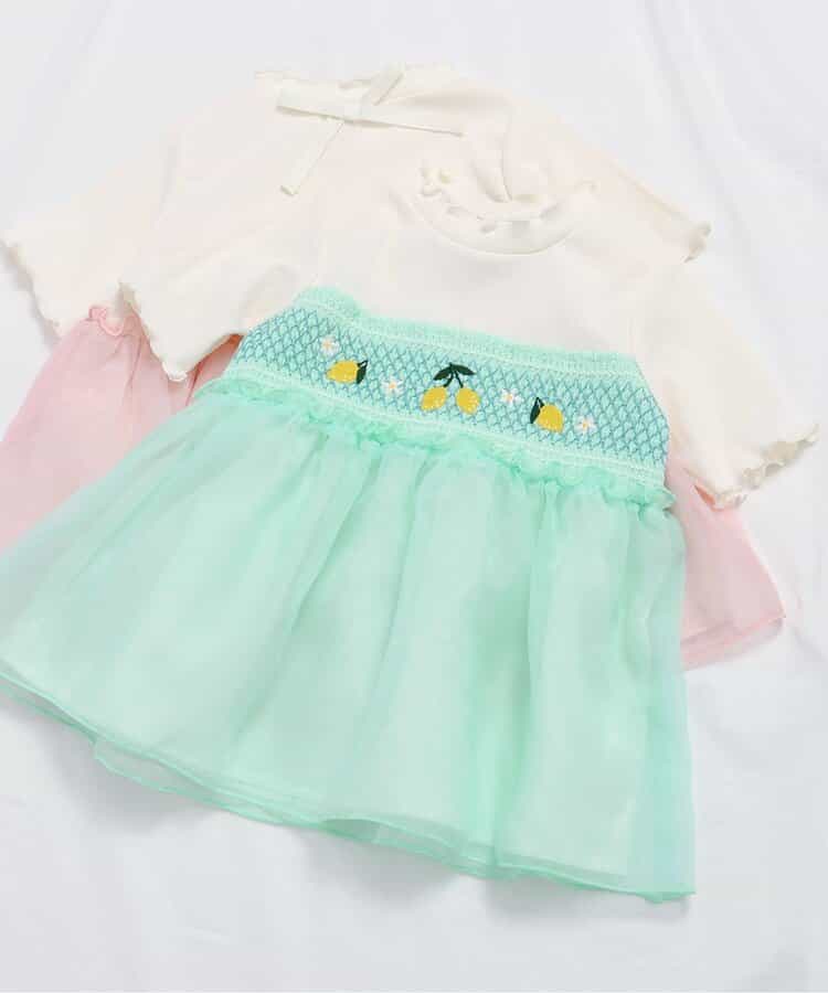 ★SALE★フルーツ刺繍ドッキングトップス