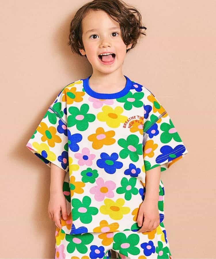 ☆4/28(火)お昼12:59まで3点10％OFF☆アソート総柄配色ステッチTシャツ