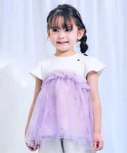 ★SALE★シェル刺繍ドッキングトップス