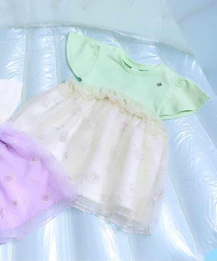 ★SALE★シェル刺繍ドッキングトップス