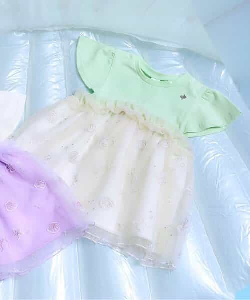 ★SALE★シェル刺繍ドッキングトップス