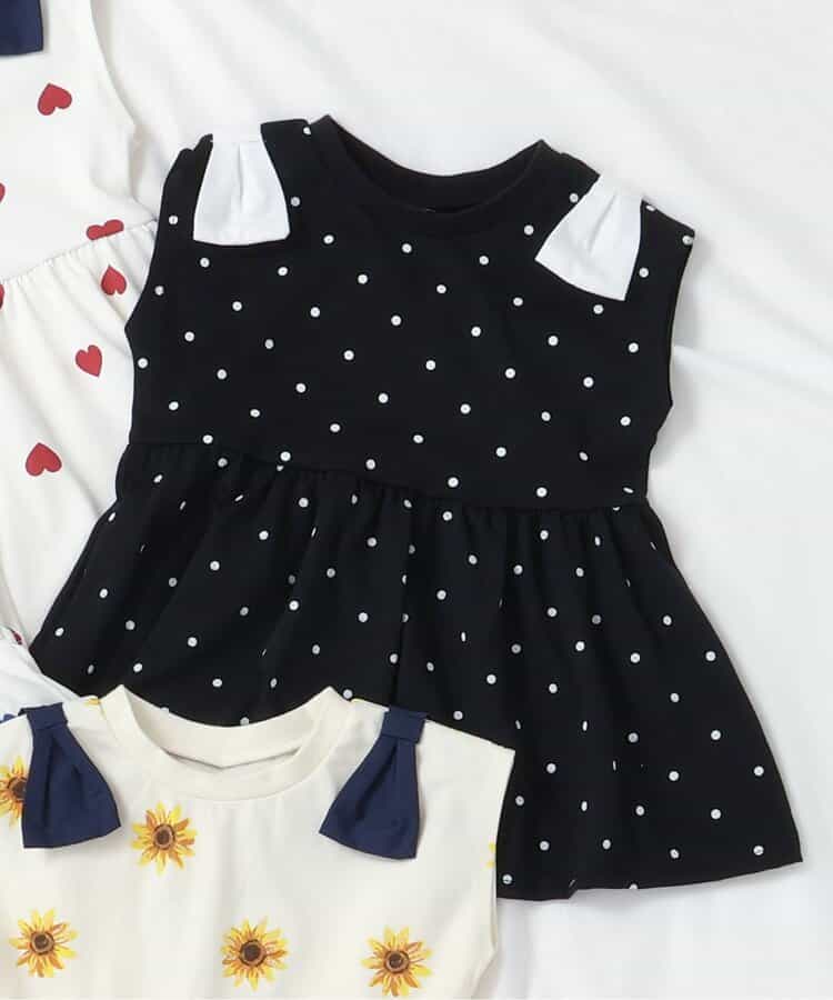 ★SALE★肩リボンペプラムTシャツ_接触冷感