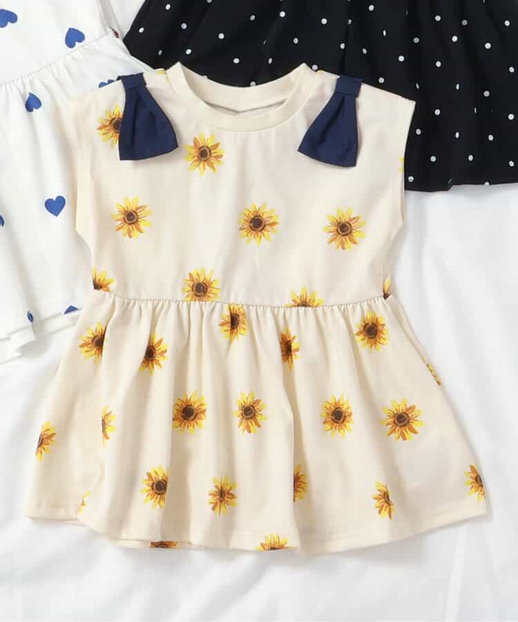 ★SALE★肩リボンペプラムTシャツ_接触冷感