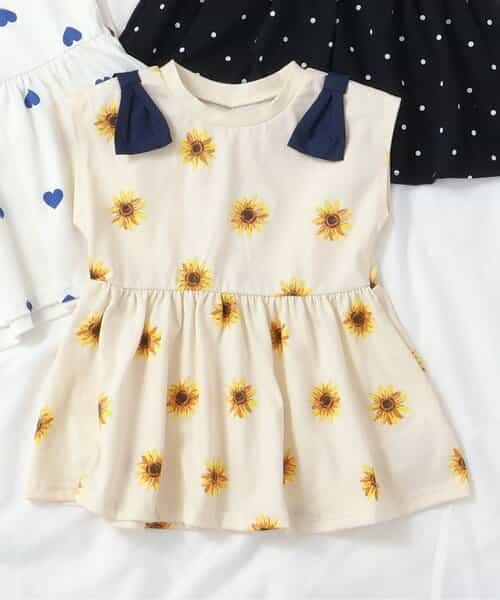 ★SALE★肩リボンペプラムTシャツ_接触冷感