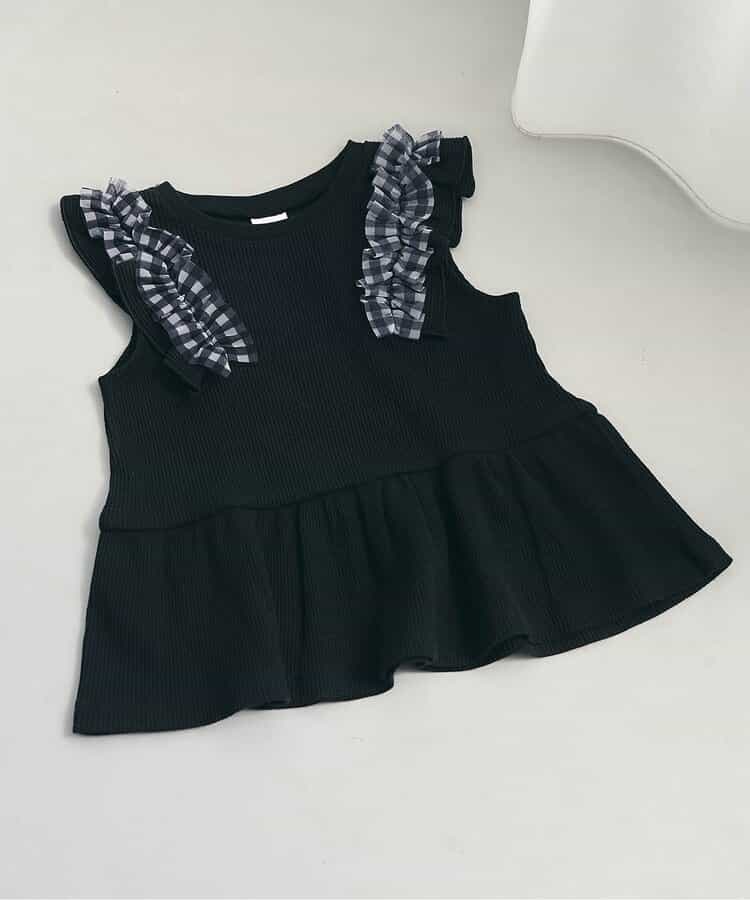 ☆4/28(火)お昼12:59まで3点10％OFF☆WEB限定 ワッフルフリルチュールトップス