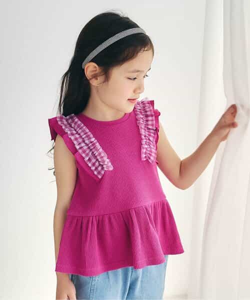 ☆4/28(火)お昼12:59まで3点10％OFF☆WEB限定 ワッフルフリルチュールトップス