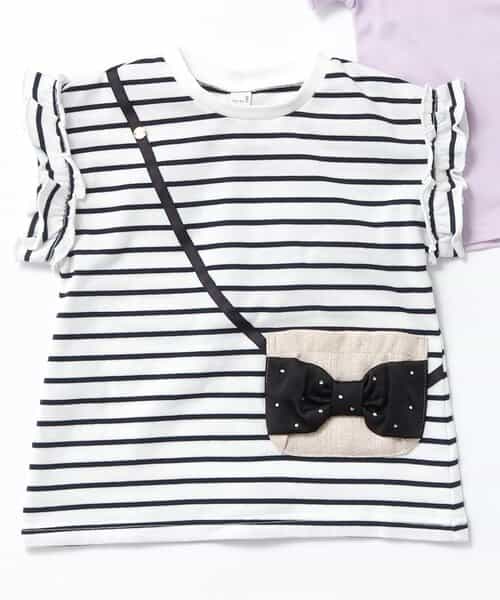 ★SALE★リボンポシェット付きTシャツ_接触冷感