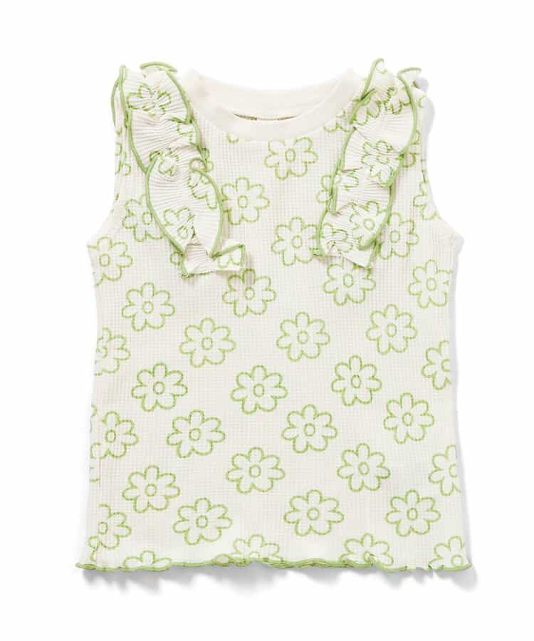 ノースリーブワッフルフリルTシャツ_843841