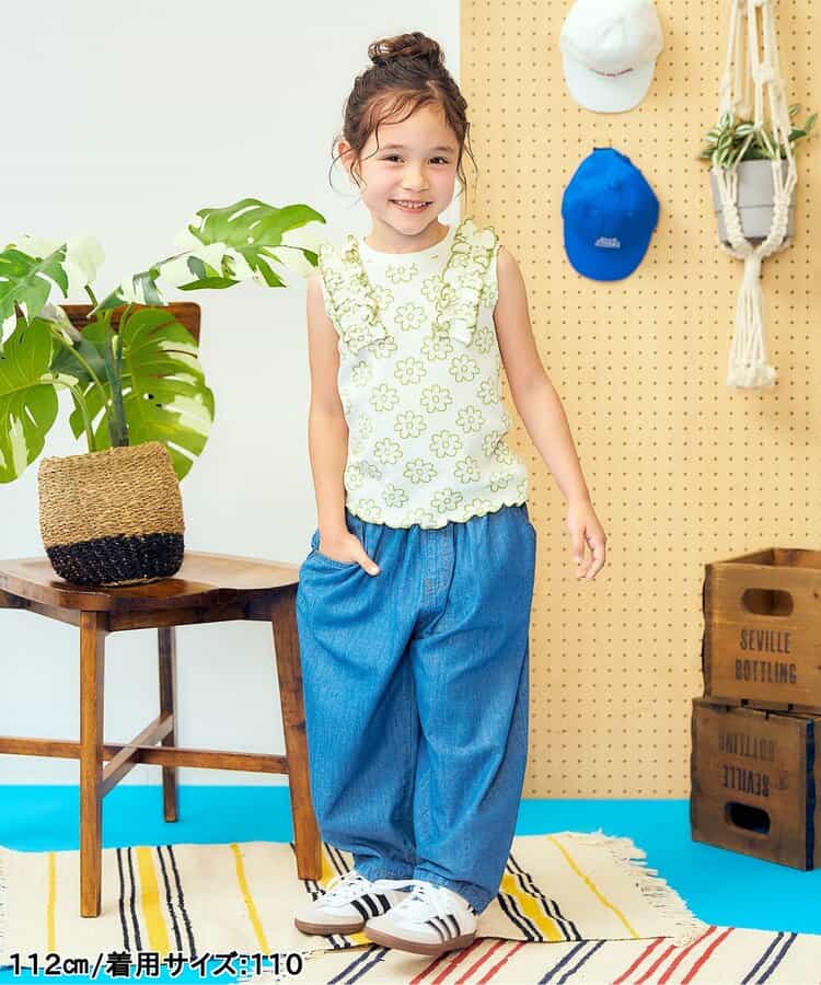 ノースリーブワッフルフリルTシャツ_843842