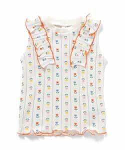 ノースリーブワッフルフリルTシャツ_843844
