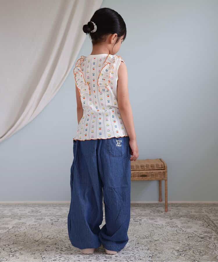 ★タイムセール★ノースリーブワッフルフリルTシャツ_950638