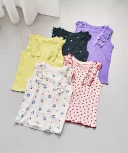 ノースリーブワッフルフリルTシャツ_843838