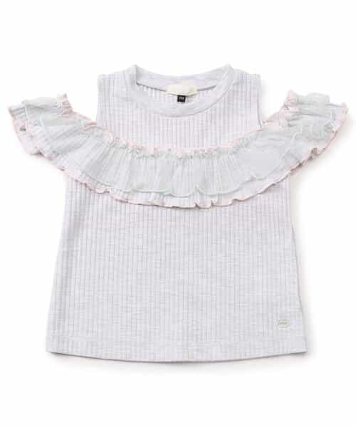 ☆4/23(木)21時～3点10％OFF☆WEB限定  2way肩あきチュール配色トップス