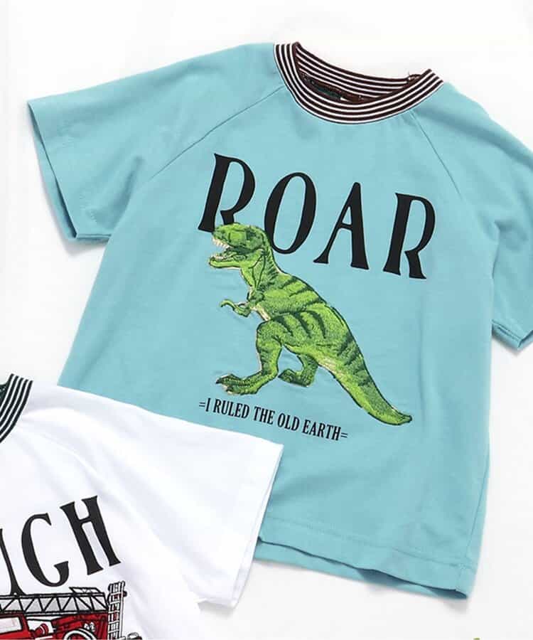 ★SALE★恐竜・消防車モチーフ刺繍Tシャツ