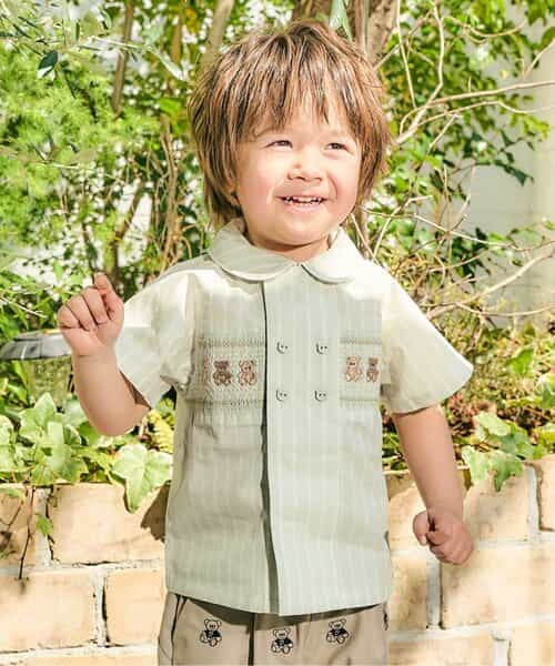 ★SALE★tiny bear スモッキング刺繍シャツ