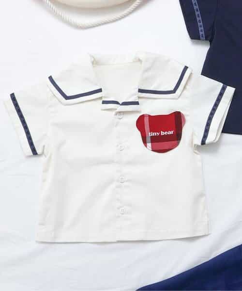 ★SALE★tiny bear セーラー衿半袖シャツ