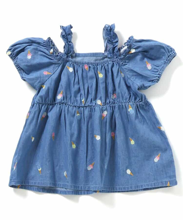 【リンク】肩フリルアソート刺繍チュニック