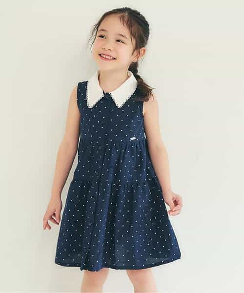 ドット・ストライプティアードシャツワンピース