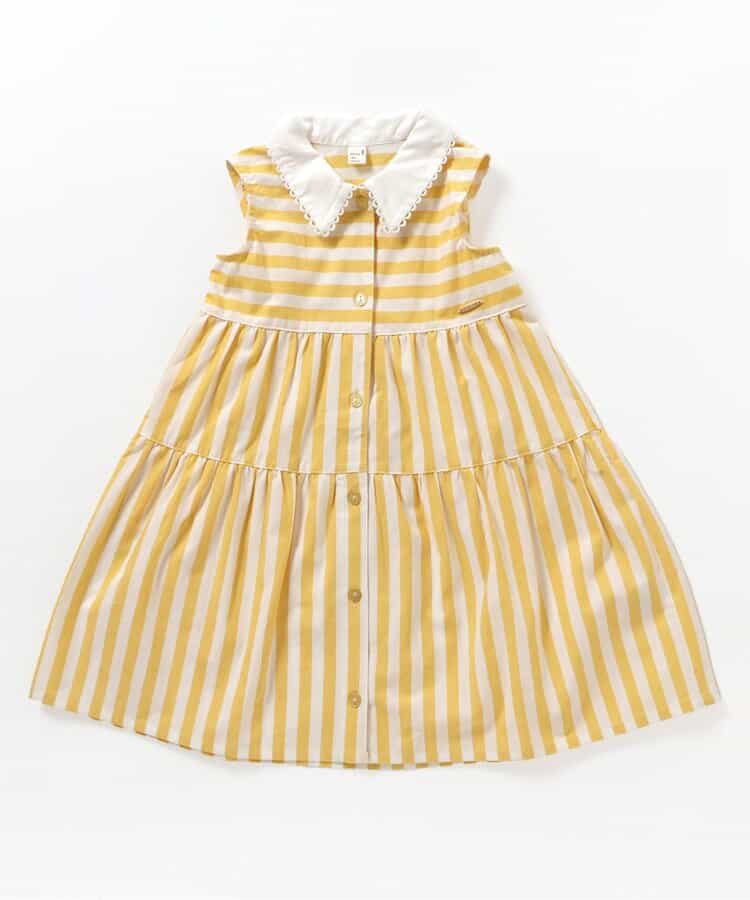 ドット・ストライプティアードシャツワンピース