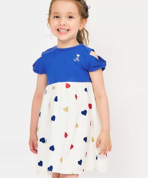 ★SALE★【リンク】3柄オフショルリボンドッキングワンピース_RP