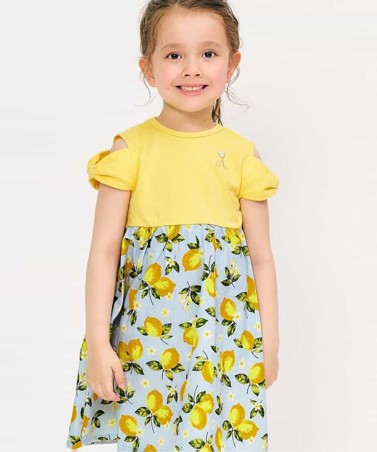 ★SALE★【リンク】3柄オフショルリボンドッキングワンピース_RP