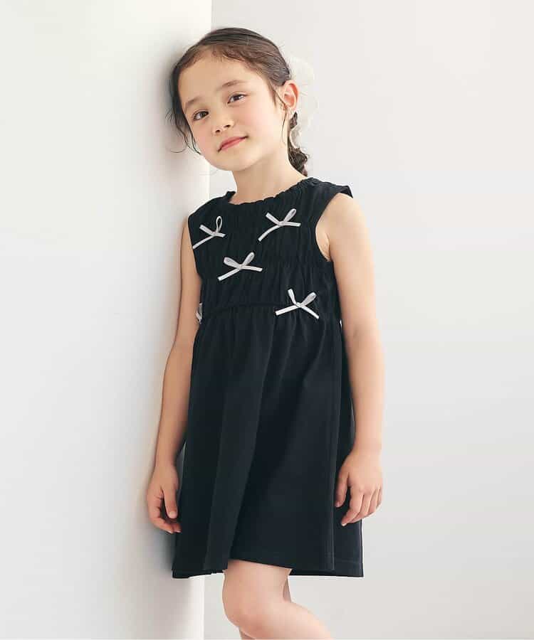 ☆4/28(火)お昼12:59まで3点10％OFF☆WEB限定 シャーリングリボンカットワンピース