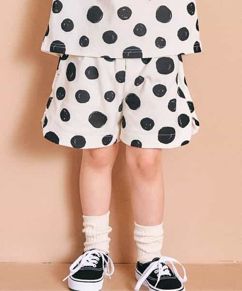 アソート総柄配色ステッチショートパンツ  4分丈