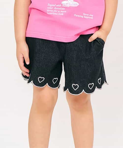 ★SALE★裾スカラップ刺繍ショートパンツ  ショート丈