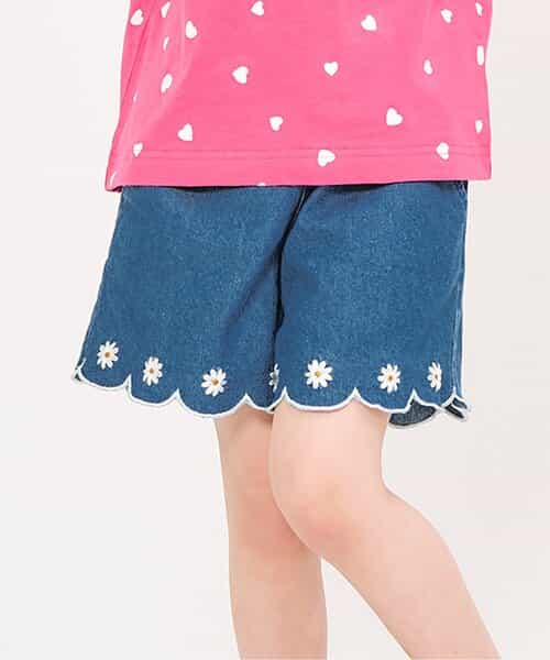 ★SALE★裾スカラップ刺繍ショートパンツ  ショート丈