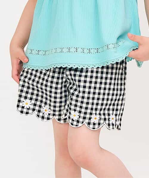 ★SALE★裾スカラップ刺繍ショートパンツ  ショート丈