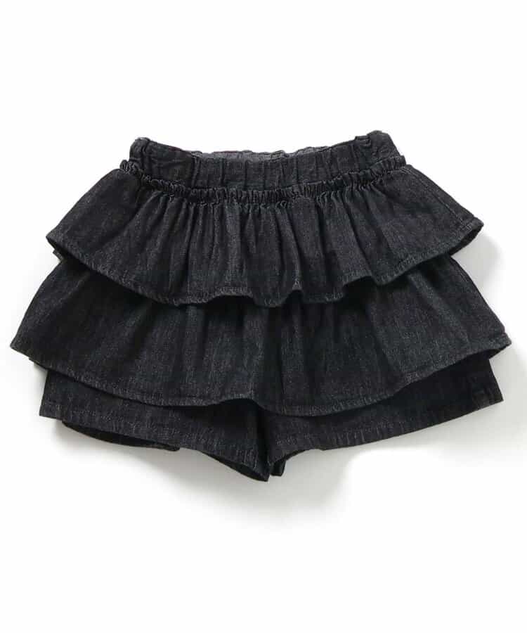 ティアードスカート風キュロット  ショート丈