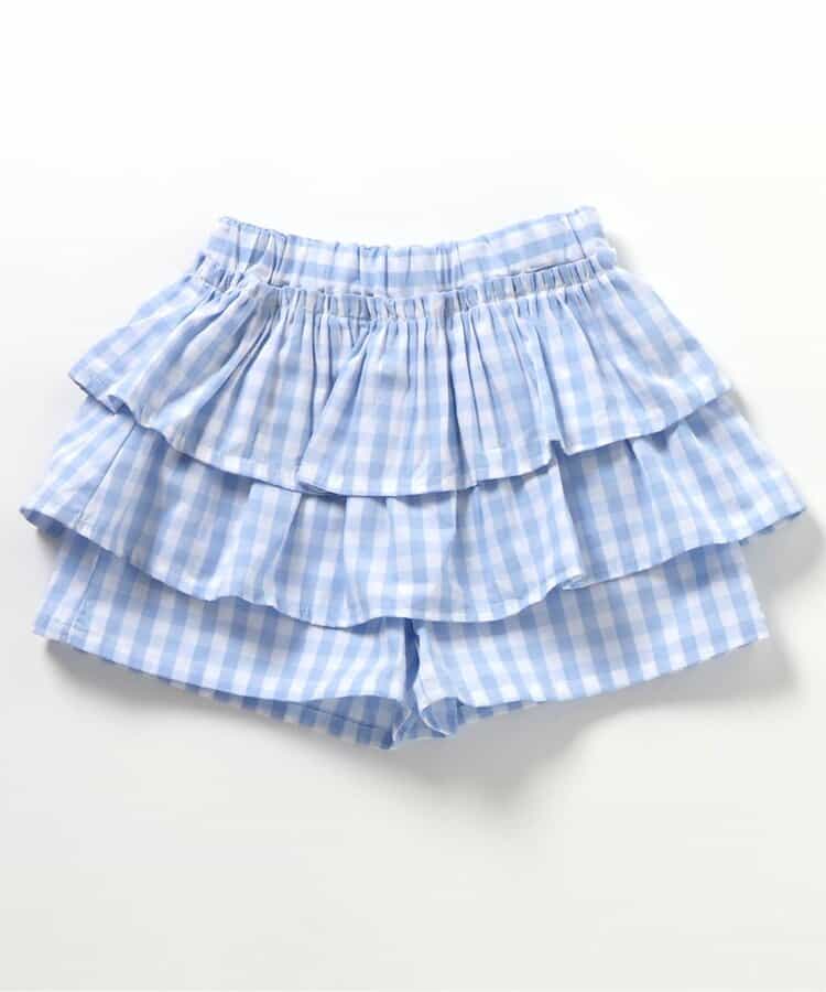 ティアードスカート風キュロット  ショート丈