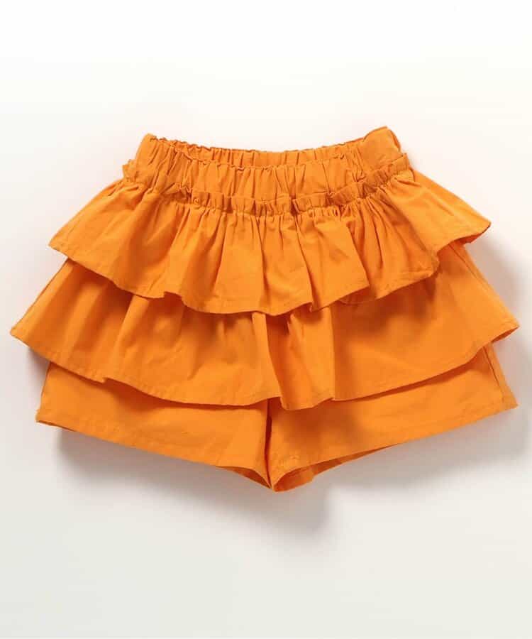 ティアードスカート風キュロット  ショート丈