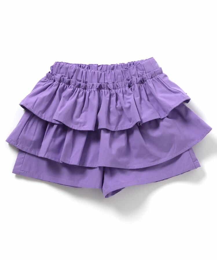 ティアードスカート風キュロット  ショート丈