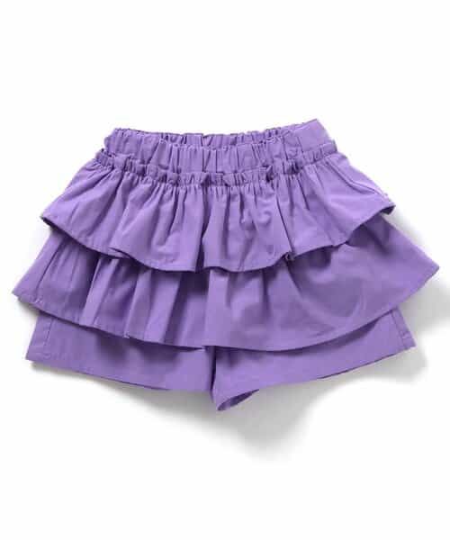 ティアードスカート風キュロット  ショート丈