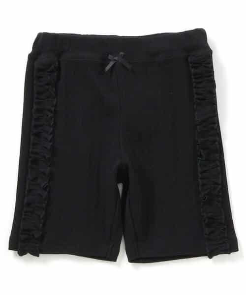 ひんやりサイドフリルショートレギンス_接触冷感  4分丈