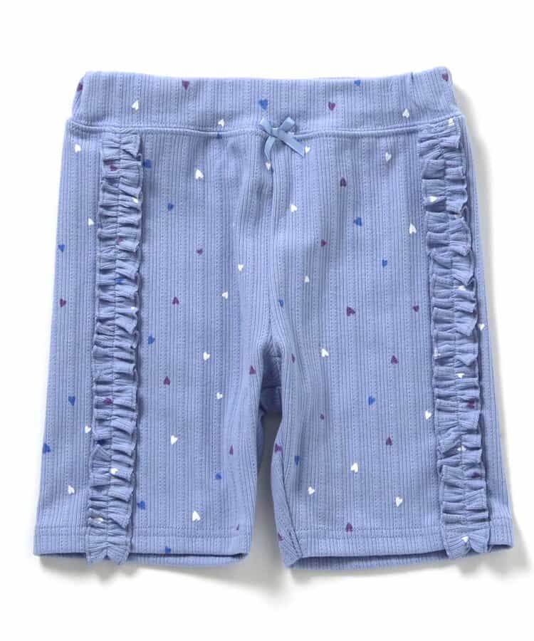 ひんやりサイドフリルショートレギンス_接触冷感  4分丈