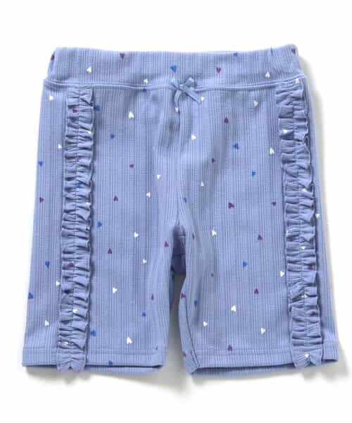 ひんやりサイドフリルショートレギンス_接触冷感  4分丈