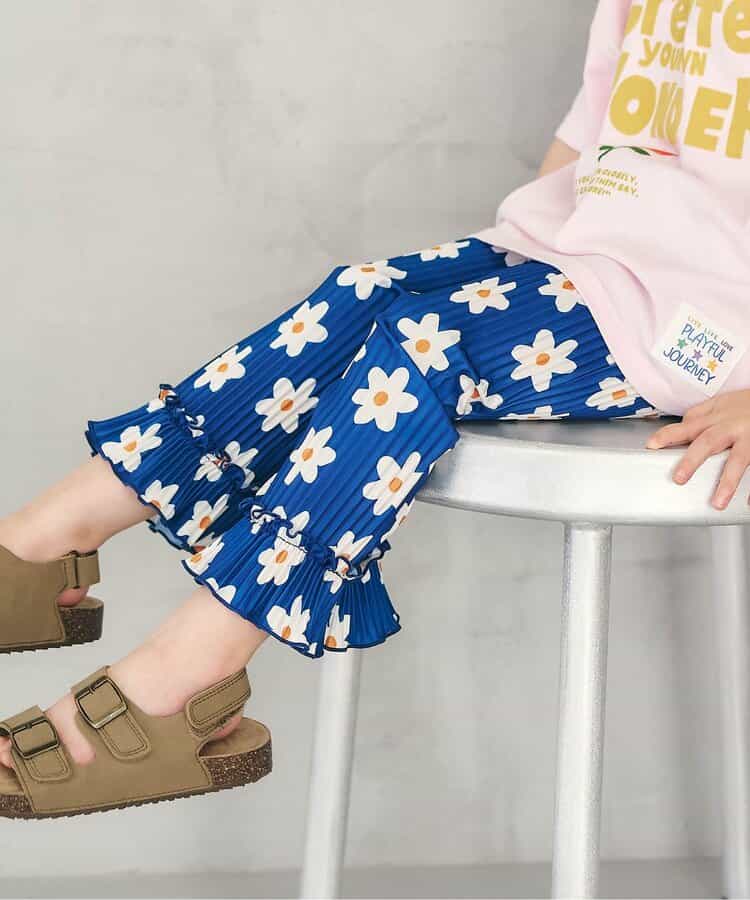 無地総柄プリーツレギンス  9分丈 吸水速乾