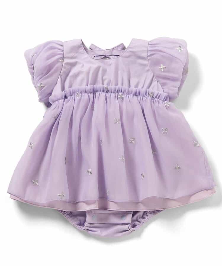 【リンク】フラワーラメ刺繍ロンパス＿アプレレクールマシェリ